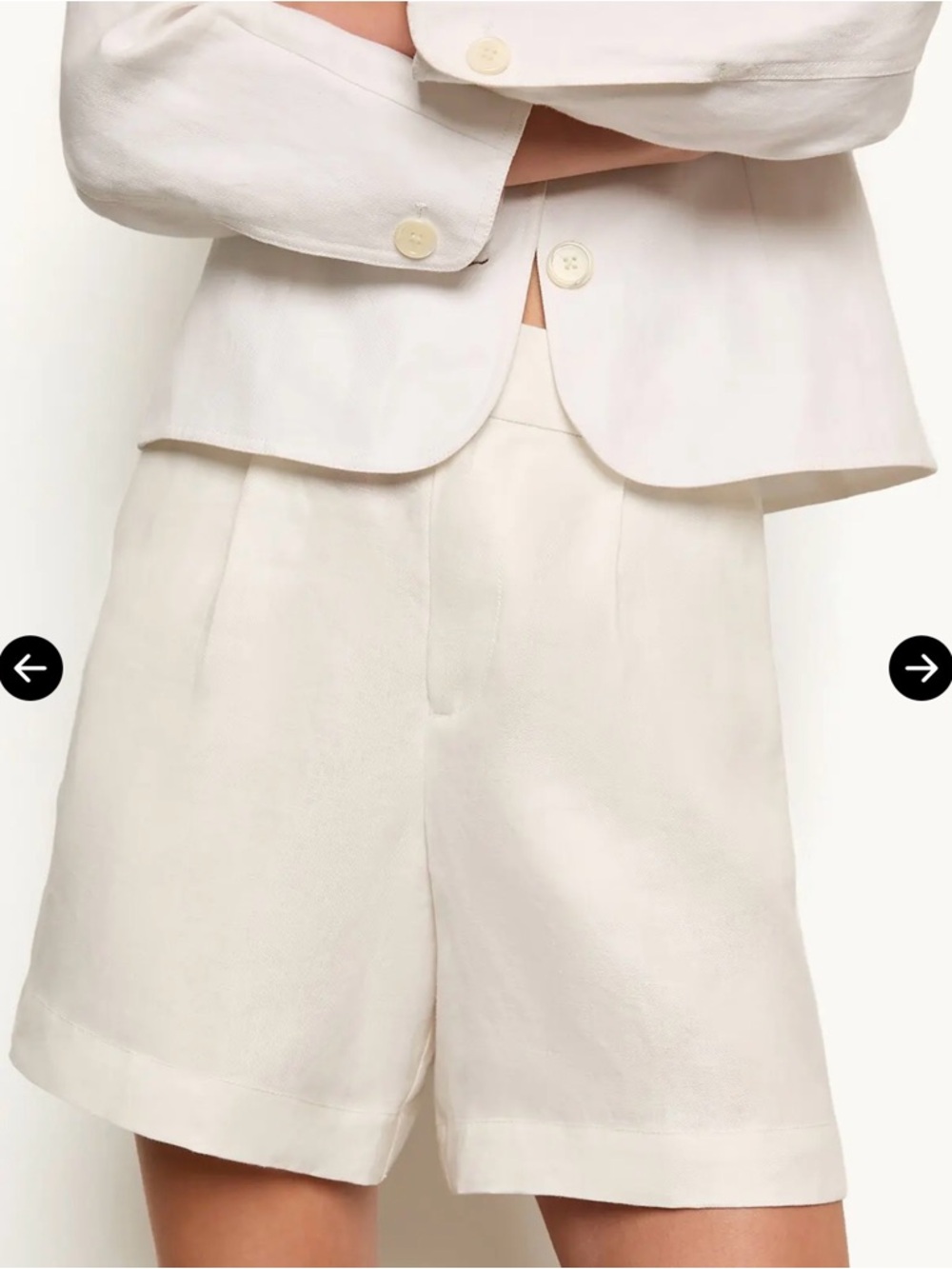 Alex Mill Cream High-Waist Tailored Shorts NWT